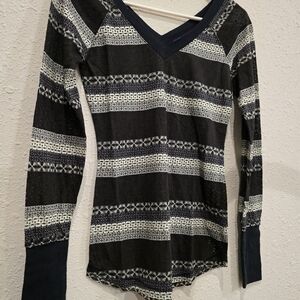 Miley Cyrus & Max Azria Black and White Patterned Top